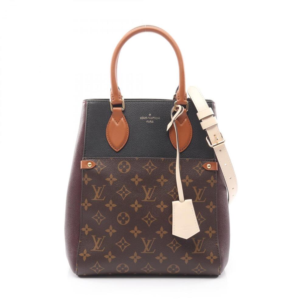 Louis Vuitton Fold Tote Noir Black Wine Cream Handbag Black Bordeaux Red - Picture 1 of 7
